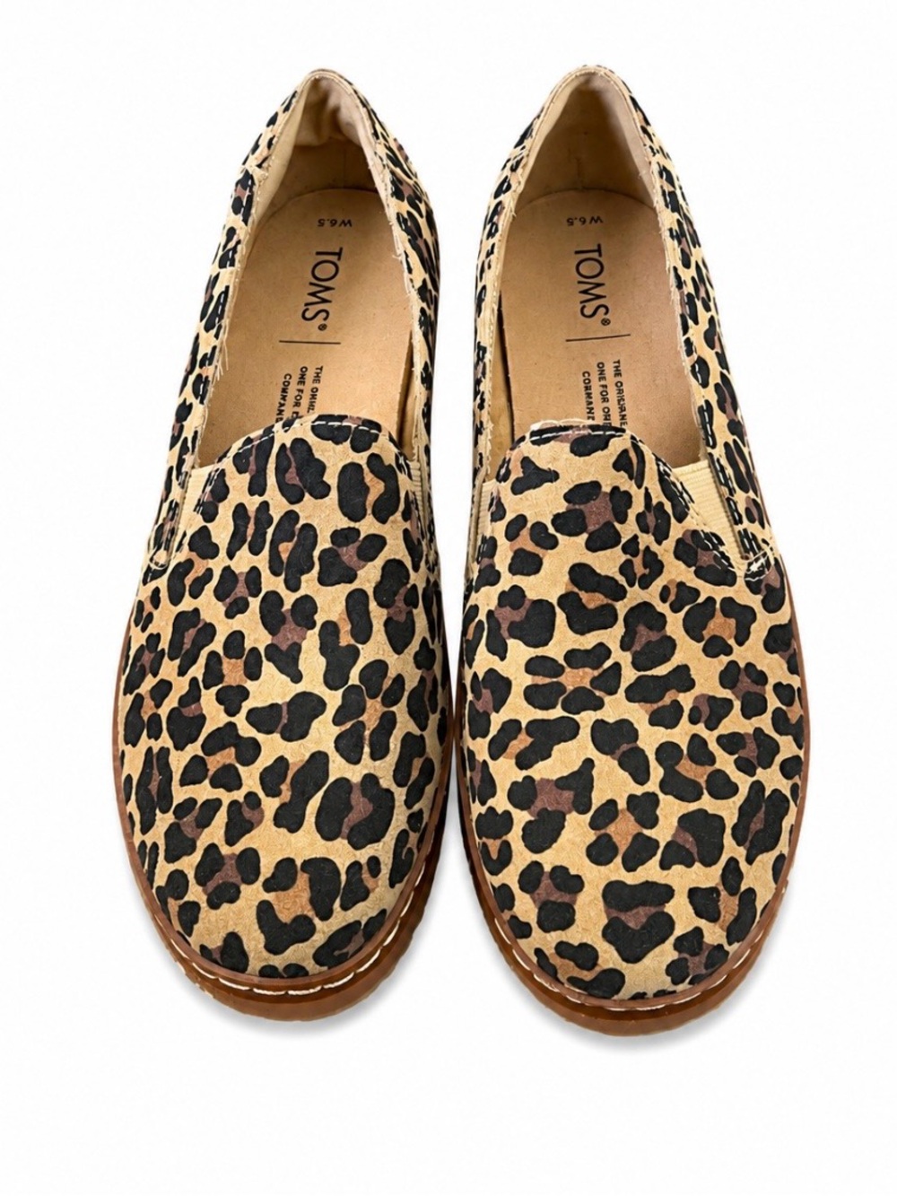 TOMS Leopard Print Slip On Shoes Women’s 5.5 Cheetah Animal Print Loafers Casual